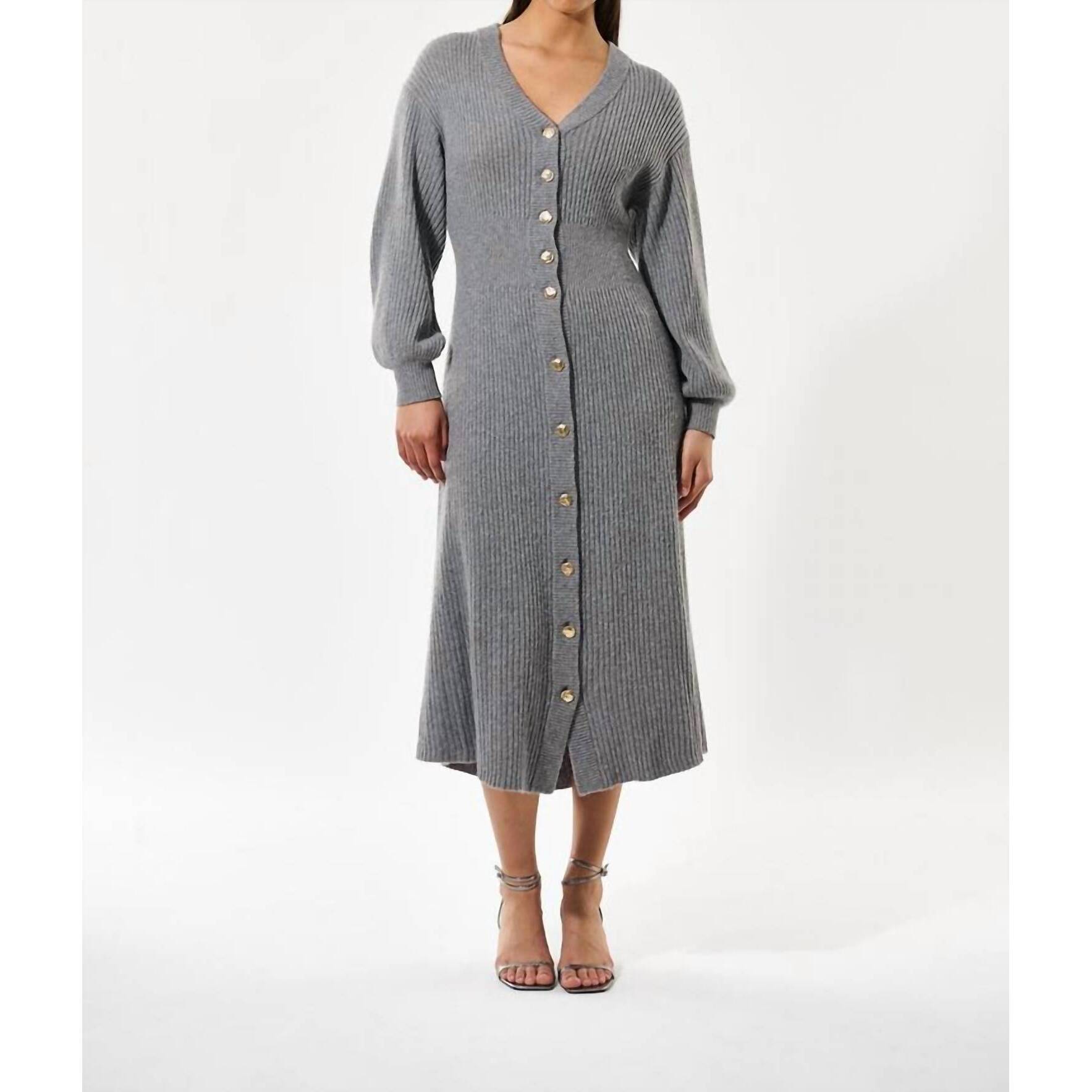 New Dea Kudibal Lenora Midi Dress In Gray